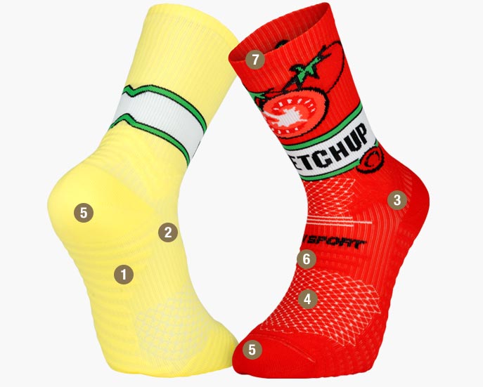 Chaussette TRAIL ULTRA NUTRISOCKS Ketchup/Mayo